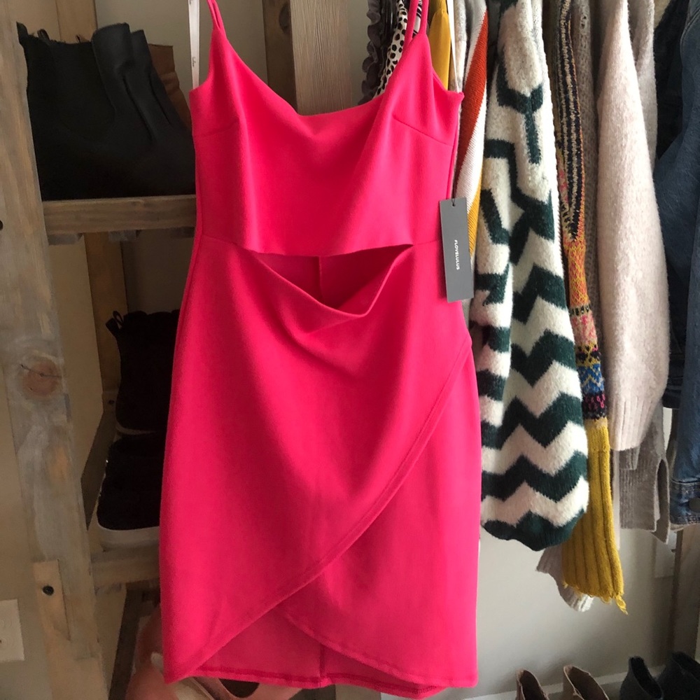 Brand New Lulus Hot Pink Cutout Bodycon Dress